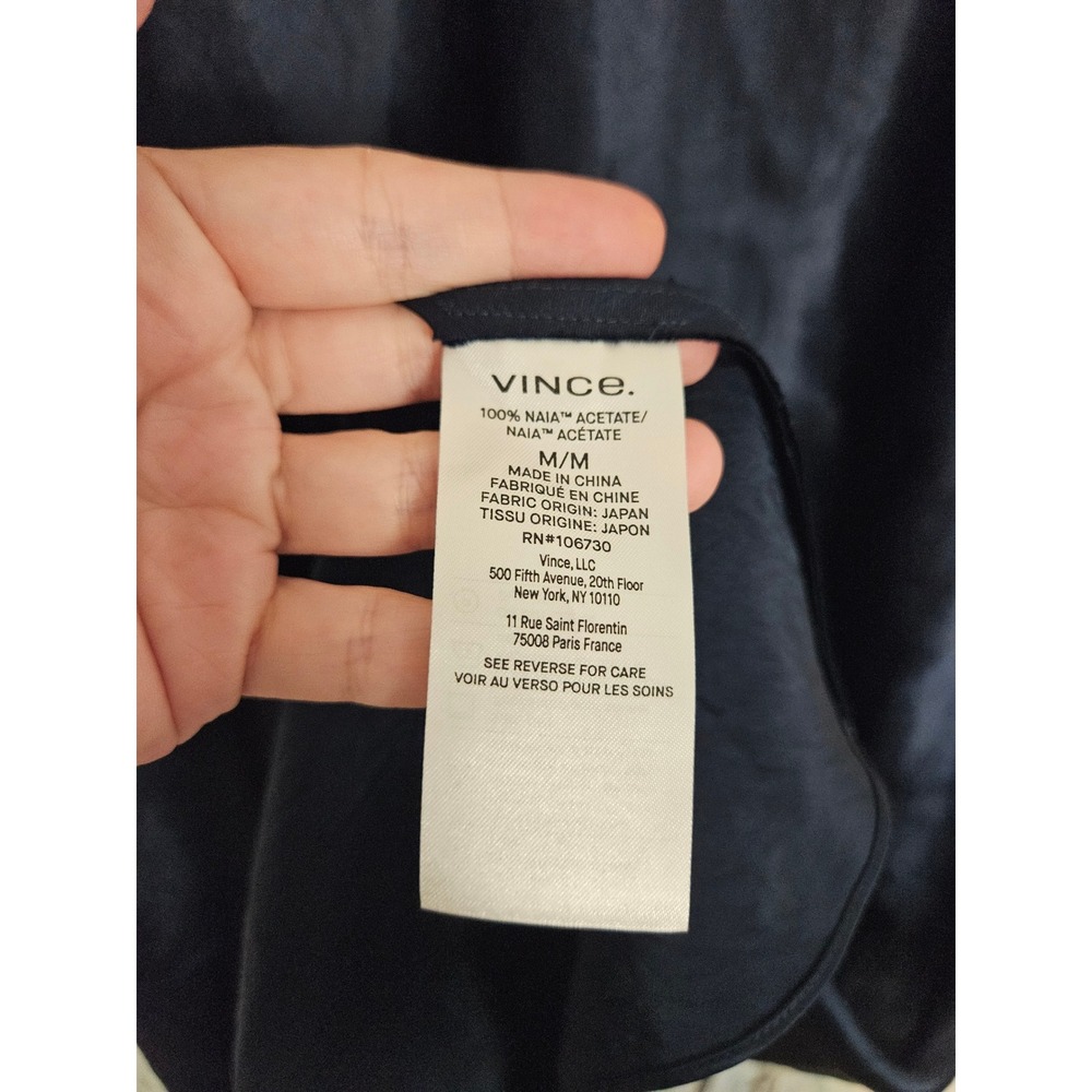 NWT Vince Slip Dress Medium Coastal Blue Satin Naia Acetate Midi VR6855101 - Picture 5 of 10